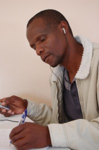 transcribing practice interview, oral testimony workshop, Swaziland