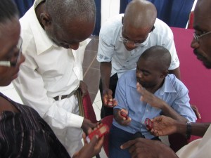 learning to use voice recorders, oral testimony workshop, Mozambique